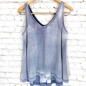 We The Free Blue Kitten Thermal Knit Tank
